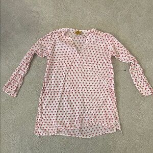 Roberta Roller Rabbit White Tunic with Pink Hearts